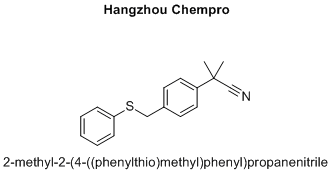 2-methyl-2-(4-((phenylthio)methyl)phenyl)propanenitrile