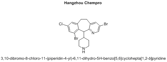 3,10-dibromo-8-chloro-11-(piperidin-4-yl)-6,11-dihydro-5H-benzo[5,6]cyclohepta[1,2-b]pyridine