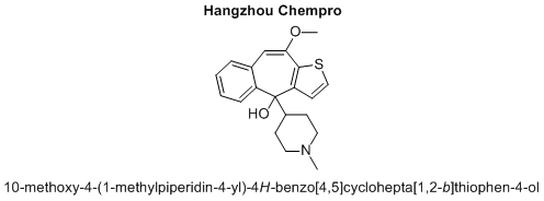 10-methoxy-4-(1-methylpiperidin-4-yl)-4H-benzo[4,5]cyclohepta[1,2-b]thiophen-4-ol