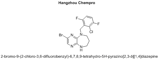 2-bromo-9-(2-chloro-3,6-difluorobenzyl)-6,7,8,9-tetrahydro-5H-pyrazino[2,3-b][1,4]diazepine