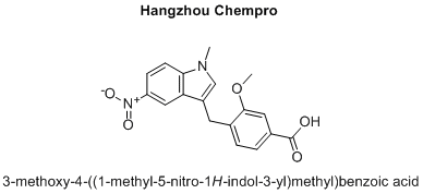 3-methoxy-4-((1-methyl-5-nitro-1H-indol-3-yl)methyl)benzoic acid